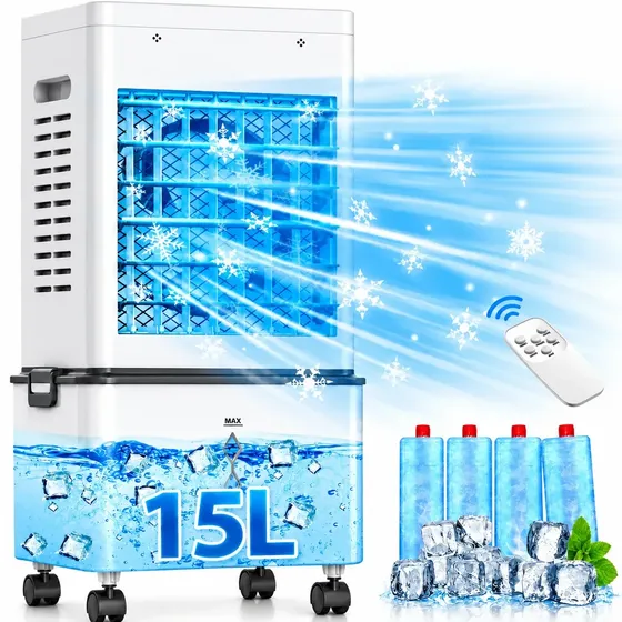 Climatizador de Ar Portátil Paboxin 15 L com Umidificador e 6 Velocidades Climatizador de Ar Portátil Paboxin 15 L com Umidificador e 6 Velocidades