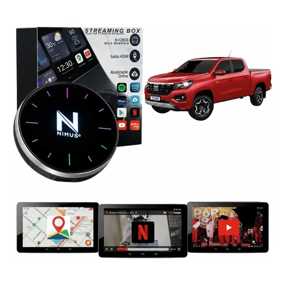 Streaming Box Fiat Titano Android 8gb 128gb 4g Octa Core Usb