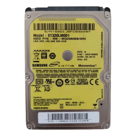 Hd Interno Samsung 320gb Spinpoint St320lm001 5400rpm (Recondicionado)