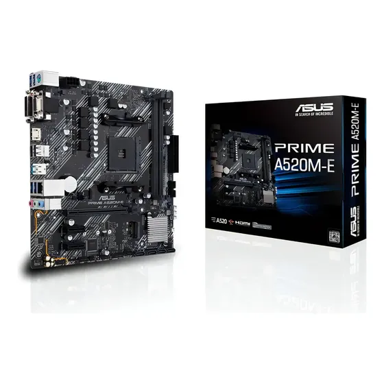 Placa Mãe Asus A520m-e Cor Preto