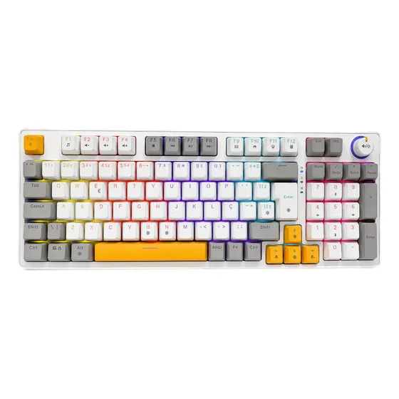 Teclado Mecânico Abnt2 Hotswap Vermelho Rgb 97 Teclas Gamer Teclado Mecânico Abnt2 Hotswap Vermelho Rgb 97 Teclas Gamer