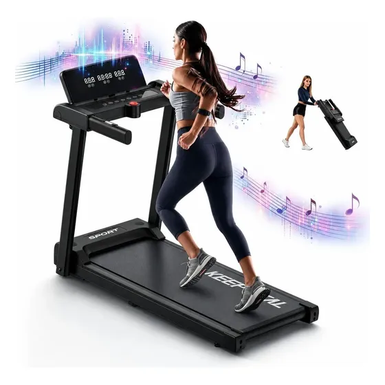 Esteira Elétrica Ergométrica Keepvital Bluetooth 2.5hp Preto