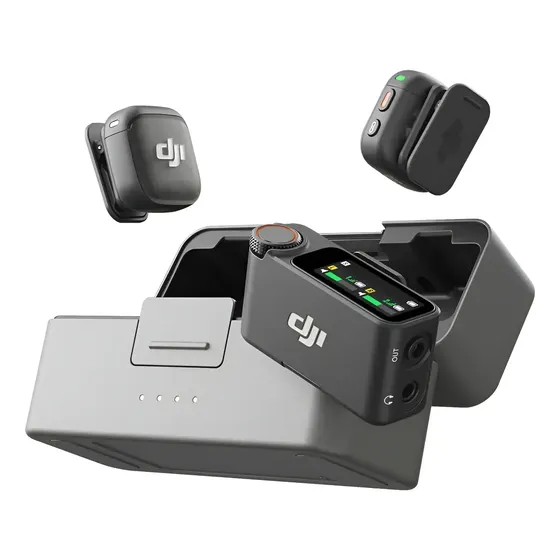 Microfone Dji Mic 3 - Padrão (2 Tx + 1 Rx + Case Carregador) Preto