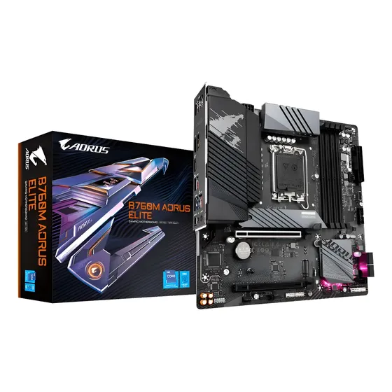 Placa Mãe Gigabyte Aorus B760m Elite Lga 1700 Matx Ddr5 Placa Mãe Gigabyte Aorus B760m Elite Lga 1700 Matx Ddr5