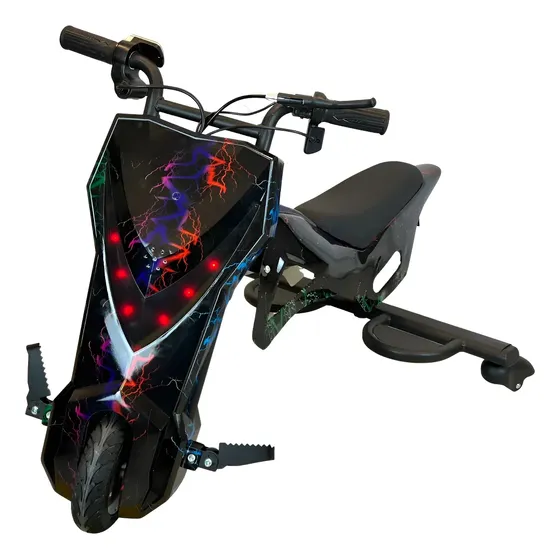 Drift Moto Elétrica 3 Velocidades Led Preto Bluetooth 250w