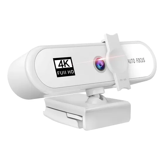 Webcam 1080p/4k K, Com Foco Automático E Tripé 4k Branco Usb