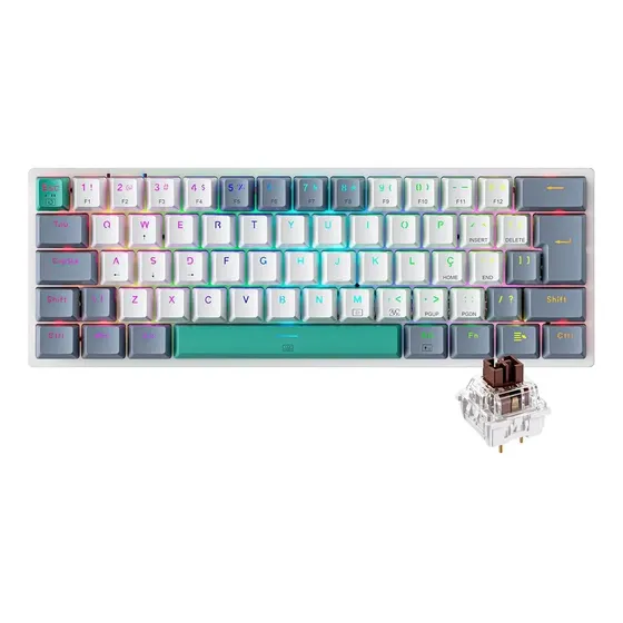 Teclado Gamer Mecânico Machenike K500-b61 Rgb Switch Brown
