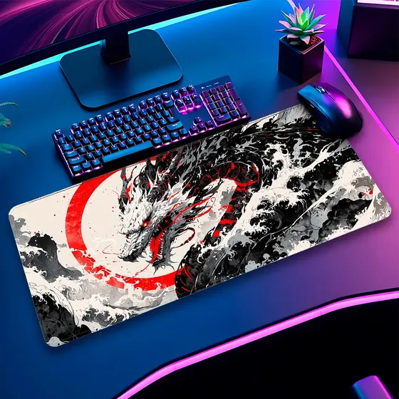 Mouse Pad Gamer Profissional 90x40 Varias Estampas Dragão