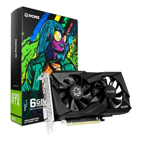 Placa De Vídeo Pcyes Nvidia Geforce Rtx 3050 6gb Gddr6 96bit