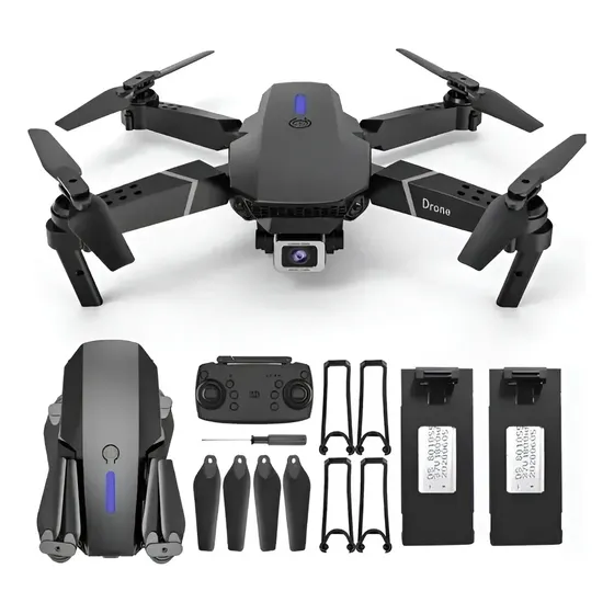 Drone E88 Plus Sem Escova Com Câmera Fpv Dobrável Drone E88 Plus Sem Escova Com Câmera Fpv Dobrável