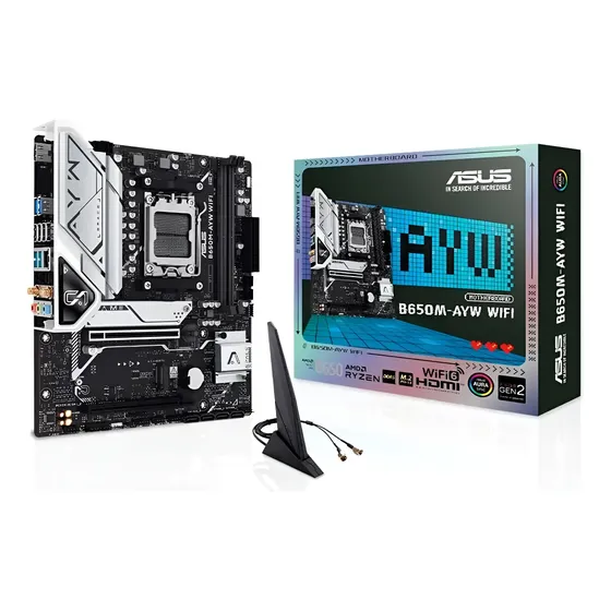 Placa-mãe Asus B650m-ayw Wifi Matx Am5 Ddr5 Pcie 5.0 Wifi 6e