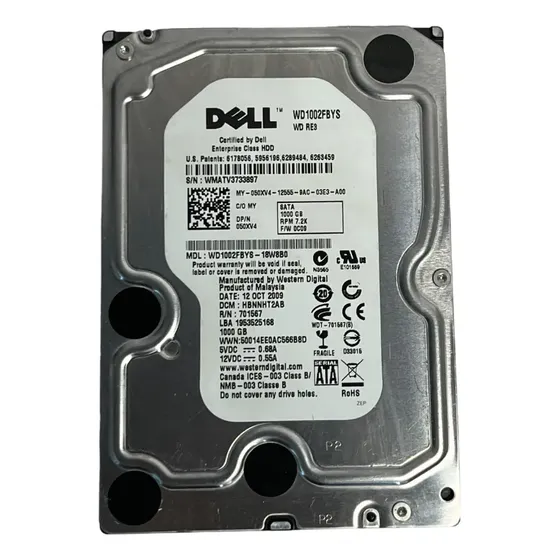 Hd Sata Dell 050xv4 1tb 7.2k 32mb Sata 3.5 Wd 1002fbys 50xv4