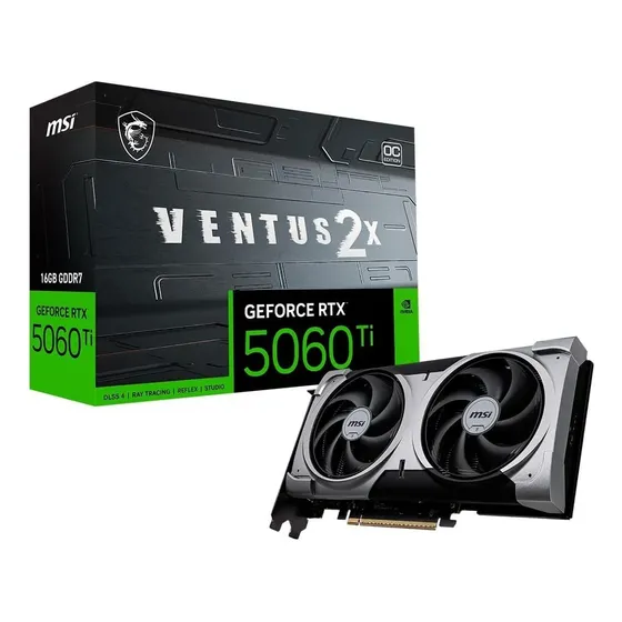 Placa De Vídeo Msi Rtx 5060 Ti Ventus 2x Oc, 16gb Gddr7