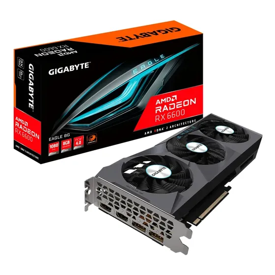 Placa Gráfica Gigabyte Radeon Rx 6600 Eagle 8g 8gb Gddr6 Placa Gráfica Gigabyte Radeon Rx 6600 Eagle 8g 8gb Gddr6