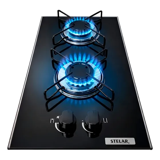 Cooktop 2 Bocas A Gás Vidro Temperado Nivus Stelar Bivolt