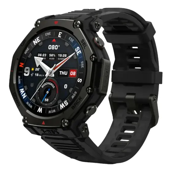 Smartwatch Amazfit T-rex 3 Pro 48mm - Tático De Titânio Com Pulseira De Silicone Preto Mesh Smartwatch Amazfit T-rex 3 Pro 48mm - Tático De Titânio Com Pulseira De Silicone Preto Mesh