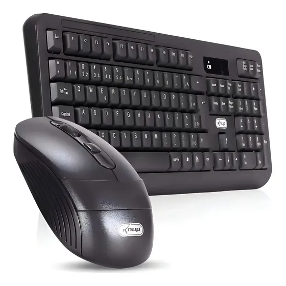 Kit Teclado e Mouse Knup Sem Fio ABNT2, Para PC e Notebook