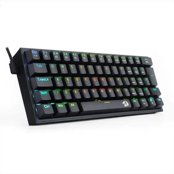 Teclado Mecânico Redragon Fizz 60% Preto Switch Brown Abnt2