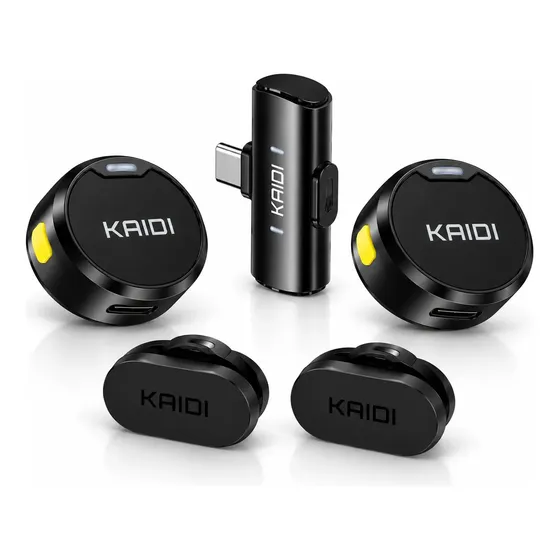 Microfone Lapela Youtuber Kaidi Sem Fio 2 Microfones Preto Microfone Lapela Youtuber Kaidi Sem Fio 2 Microfones Preto