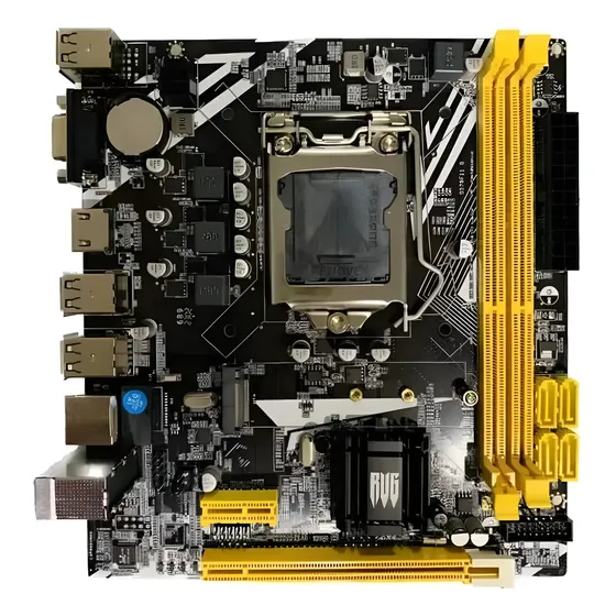 Placa Mãe Gamer Lga 1155 B75 Ddr3 M2 Nvme I3,i5,i7 Lan Giga Preto