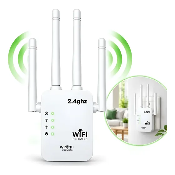 Repetidor Wifi 4 Antenas 300mbp Sinal Longo Alcance Roteador Repetidor Wifi 4 Antenas 300mbp Sinal Longo Alcance Roteador