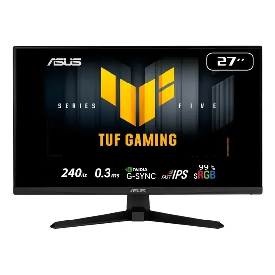 Monitor Gamer Asus Tuf 27 , Full Hd, 240hz, 0.3ms, Fast Ips, 99% sRGB, G-Sync Comp, FreeSync Premium, Preto