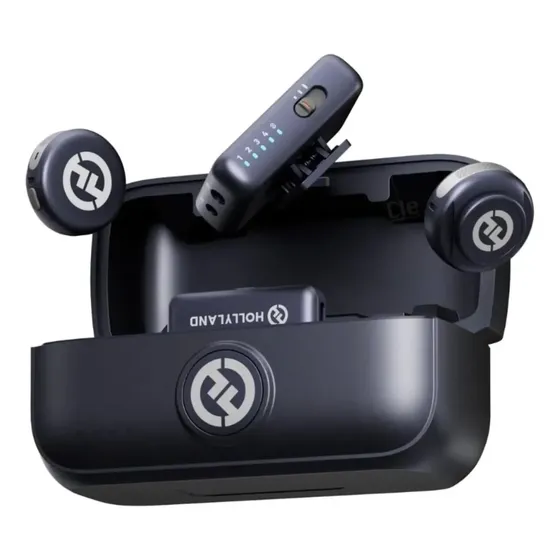 Microfone Lapela Hollyland Lark M3 Sem Fio Combo Com 2 Microfones e Receptor USB-C