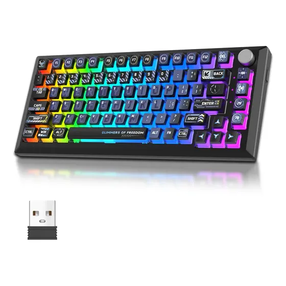 Teclado Mecânico Gamer Bluetooth 5.0/2.4ghz Hot Swap Rgb