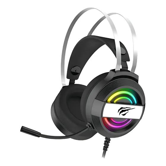 Headset Gamer Havit Gamenote H2026d Rgb Preto/prata Preto