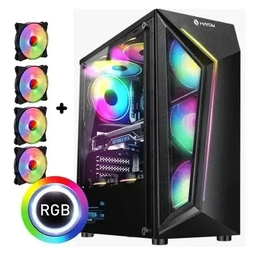 Gabinete Gamer Com 4 Fans Rgb Vidro Temperado Gb1713