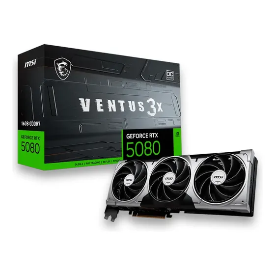 Placa De Vídeo Rtx 5080 Ventus 3x Oc 16gb Gddr7 256bits Msi