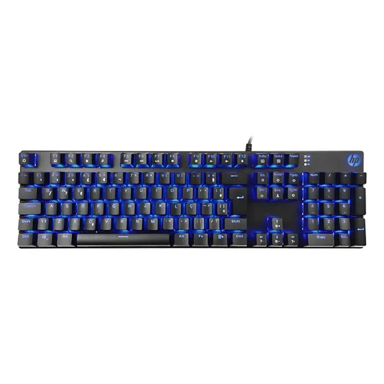Teclado Gamer Mecânico Usb Led Gk400f Preto Hp