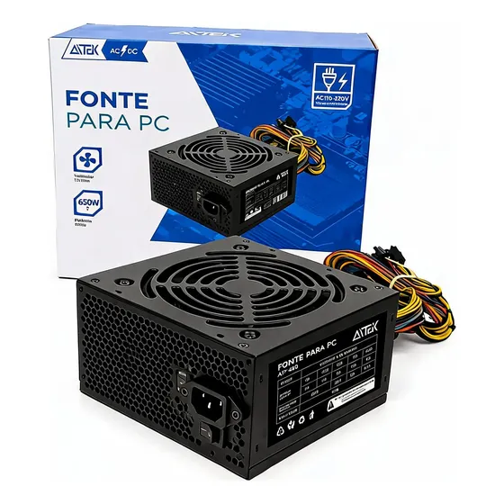 Fonte 650w Atx De Alimentação Bivolt Gamer Aitek