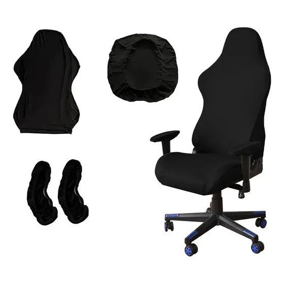 Capa Elástica Para Cadeira Gamer De Escritório Black Liso