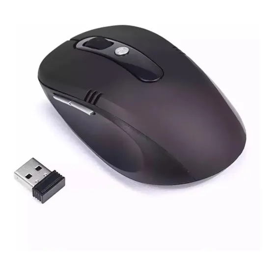 Mouse Sem Fio Wireless 2.4ghz Usb Notebook Pc Alcance 10m Cor Preto