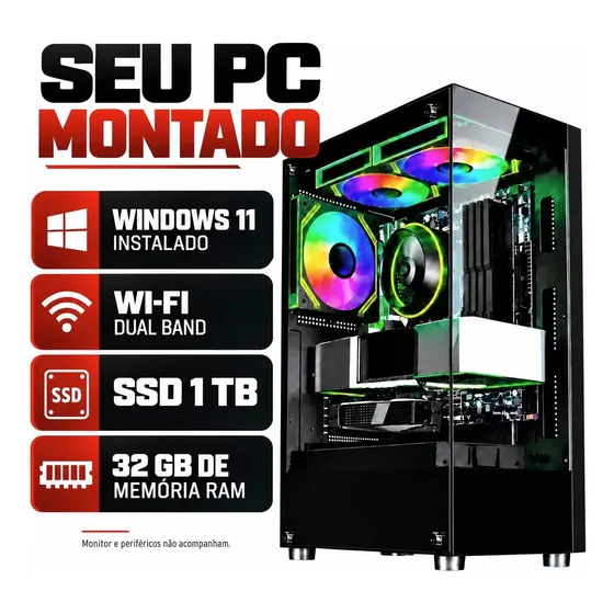 Computador Gamer Rtx 5060 Ryzen 7 Ssd 1tb 16gb Ou 32gb Computador Gamer Rtx 5060 Ryzen 7 Ssd 1tb 16gb Ou 32gb