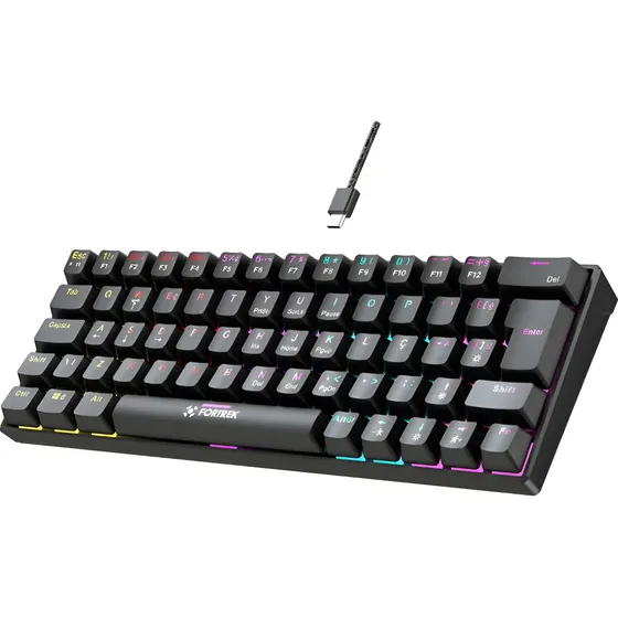 Teclado Gamer Mecânico Fortrek Gravity 65 Compact Outemu Red
