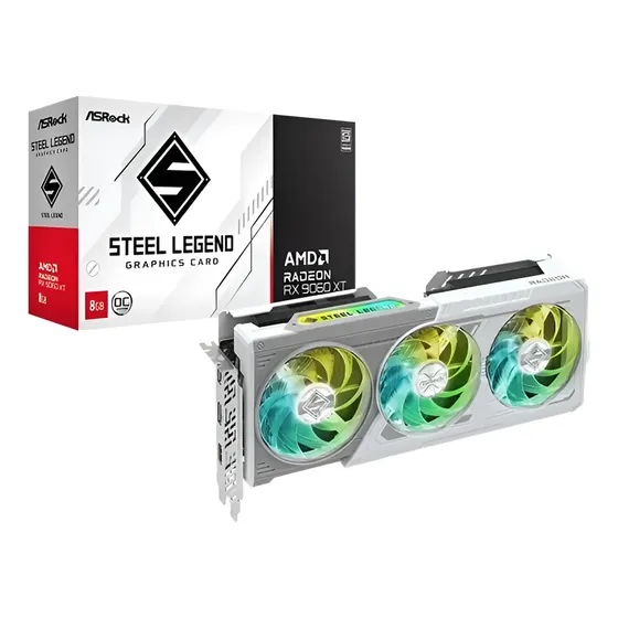 Placa De Vídeo Asrock Amd Radeon Rx 9060 Xt Steel Legend Oc Placa De Vídeo Asrock Amd Radeon Rx 9060 Xt Steel Legend Oc