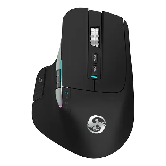 Mouse Sem Fio Fire Phoenix D-M9 8 Botões 2400dpi Bluetooth Preto