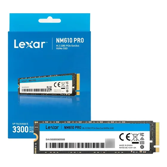 Ssd M.2 Nvme Lexar Nm610 Pro 500gb Pcie Gen3x4 3300mb/s