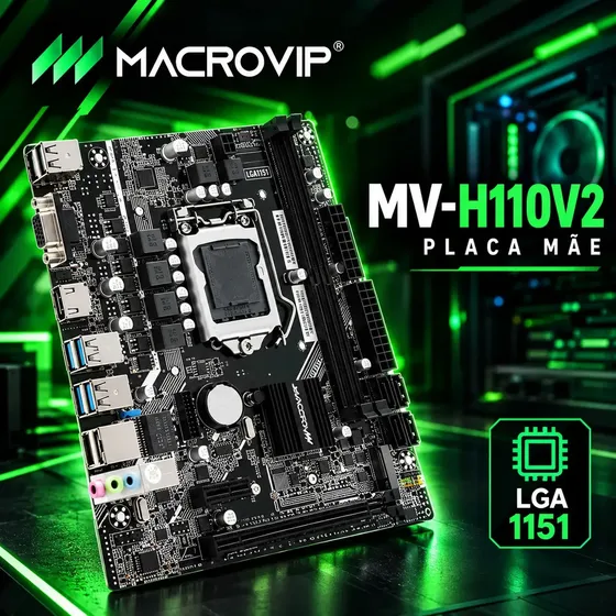 Placa Mãe Macrovip Mv-h110v2 Ddr4 Lga 1151 Hdmi Vga