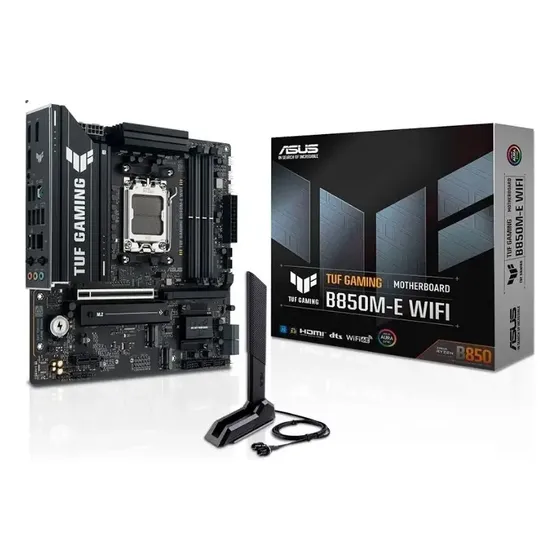 Placa Mãe Asus TUF-Gaming B850M-E WIFI, Chipset B850, AMD AM5, MATX, DDR5, Wi-Fi 6E, Bluetooth, Preto