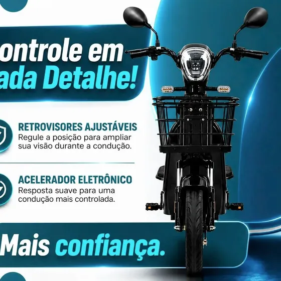 Bicicleta Elétrica Scooter Moto Motinha 500w 48v Led