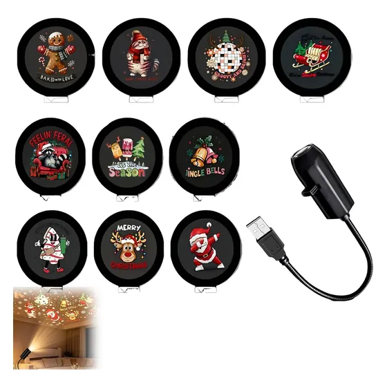 Christmas Night Sky Projector, 5d Plug And Play Hd, 360°