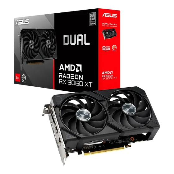 Placa De Vídeo Asus Dual Amd Radeon Rx-9060xt 8gb Gddr6