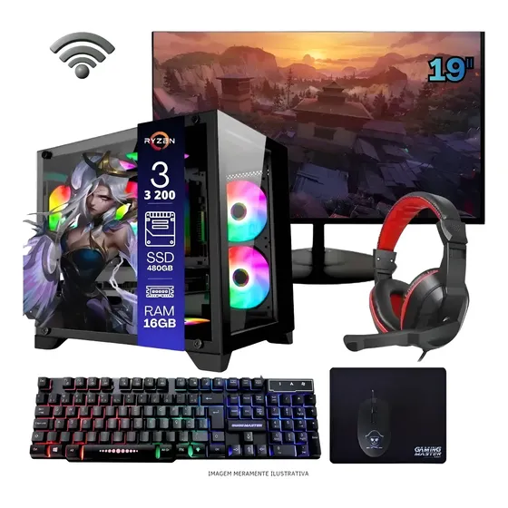 Pc Gamer Ryzen 3 3200g 16gb Ddr4 Ssd 480gb Radeon Vega 8