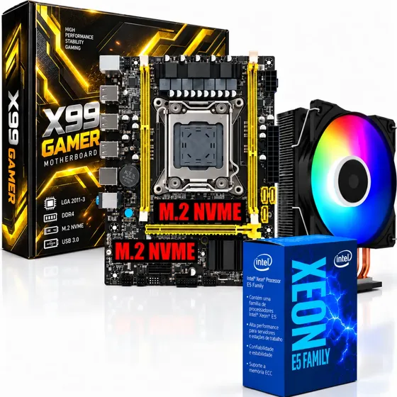 Kit Upgrade Gamer - Xeon E5 20 Nucleos + Placa Mãe X99