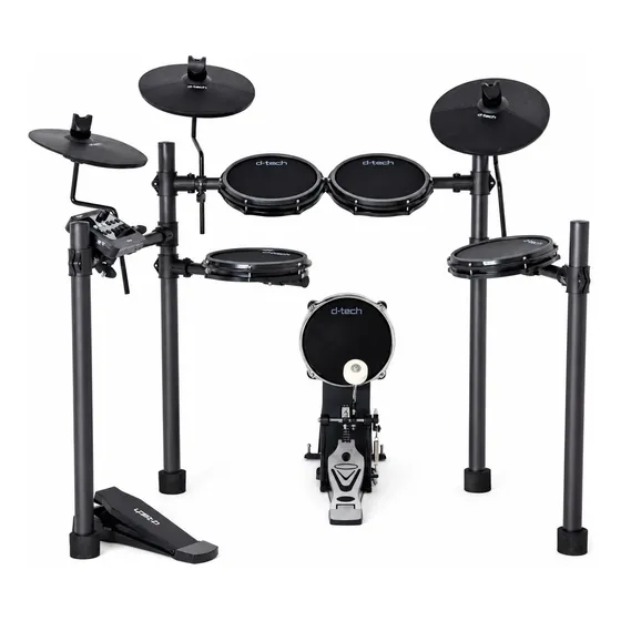 Kit Bateria Eletrônica D-tech Nexus Fone Vokal Vh40 E Banco