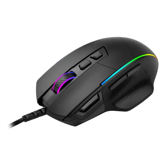 Mouse Gamer Mecânico Para Jogo E-coibeu Com Fio Rgb 3 Botões Preto