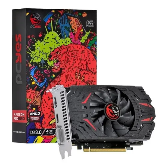 Placa de Vídeo Pcyes Radeon RX 550 4GB Graffiti Series GDDR5